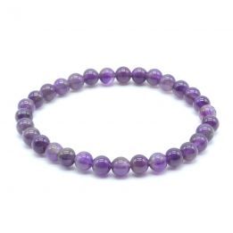 Pulsera 6mm Amatista Oscura perlas